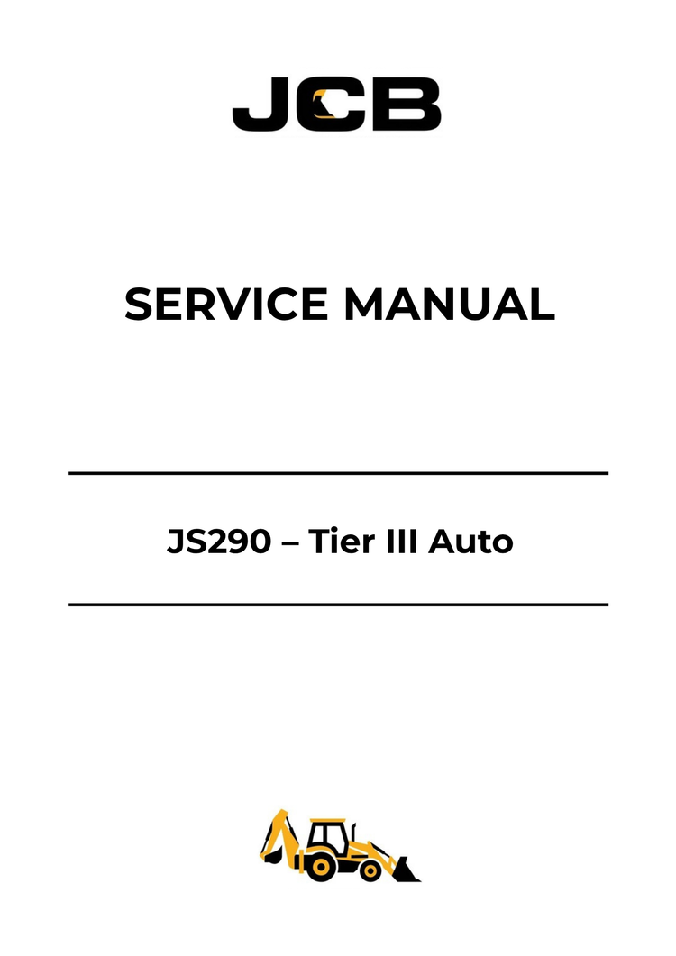 JCB JS290 Tier III Auto Service Manual 9803-9800 PDF – Complete Repair & Maintenance Guide