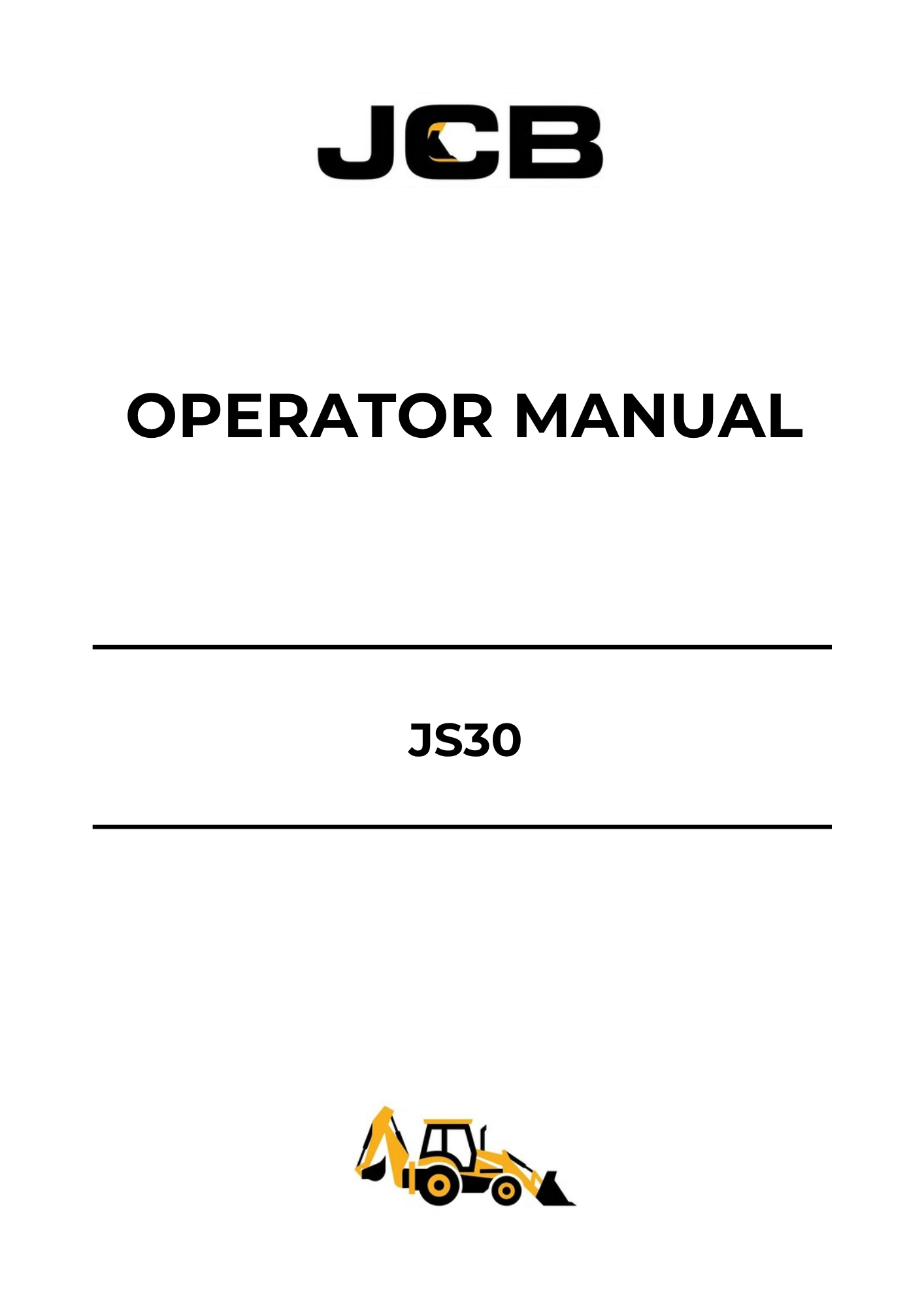 JCB JS30 Operator Manual 9821-7400 PDF Download – Complete Service Guide