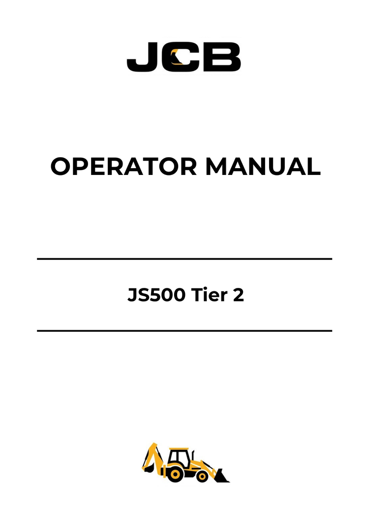 JCB JS500 Tier 2 Operator Manual 9821-9550 PDF Download | Complete Service Guide