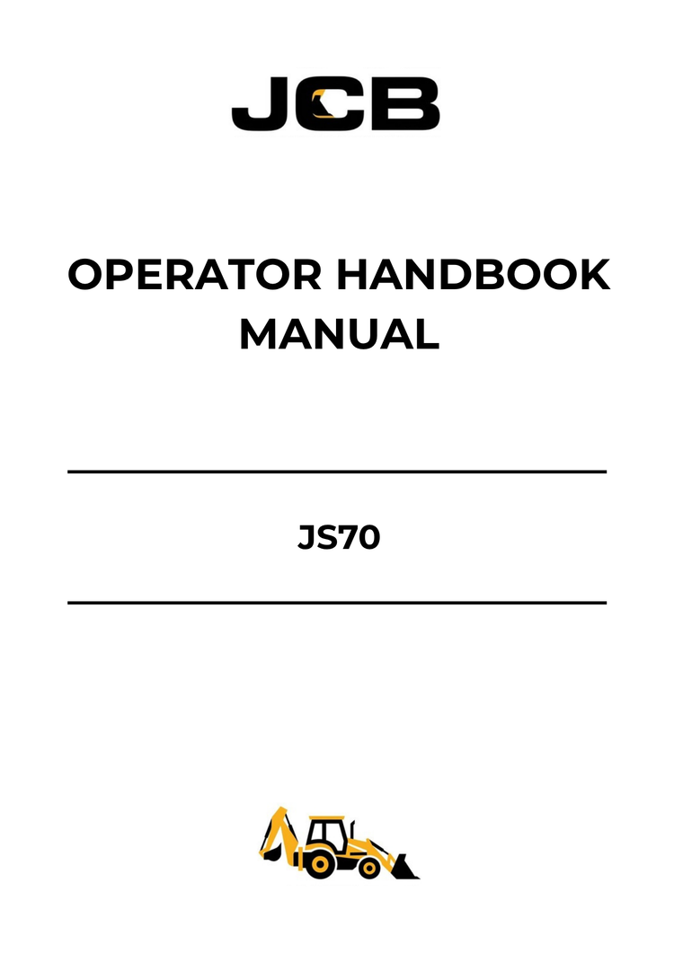 JCB JS70 Operator Handbook Manual 9801-6720 PDF Download | Complete User Guide