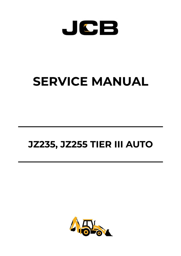 JCB JZ235 & JZ255 Tier III Auto Service Manual 9803/6560-5 PDF
