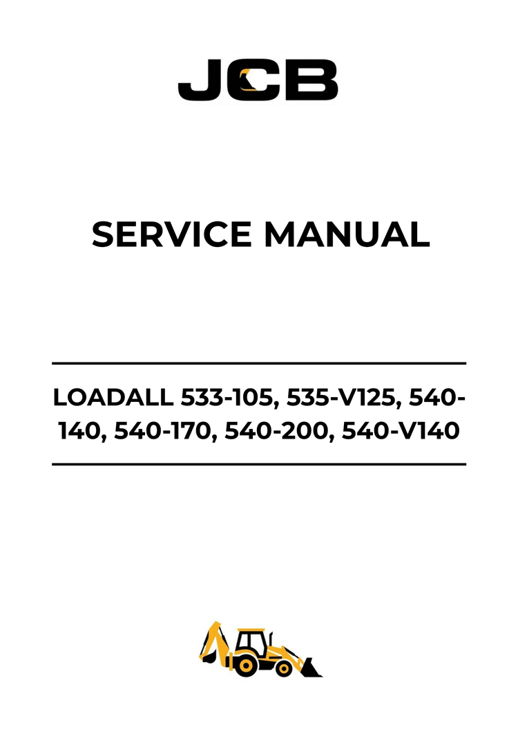 JCB LOADALL 533-105, 535-V125, 540-140, 540-170, 540-200, 540-V140, 540-V180, 550-140, 550-170 Service Manual 9813/9100 PDF