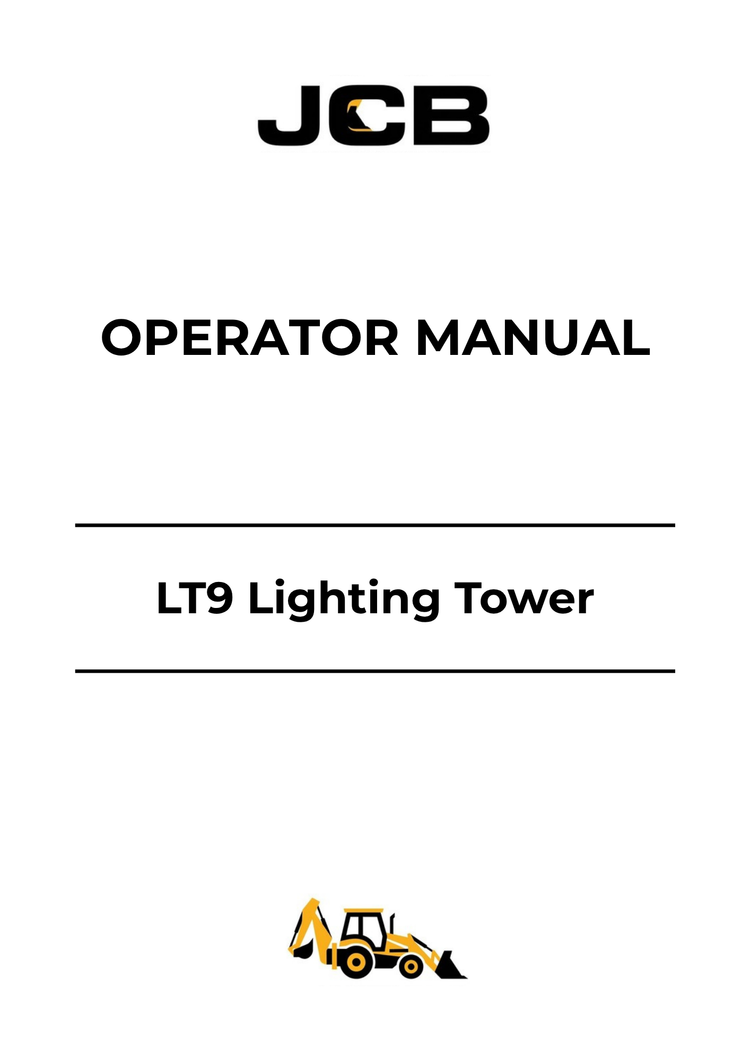 JCB LT9 Lighting Tower Operator Manual 9811-5050 PDF Download