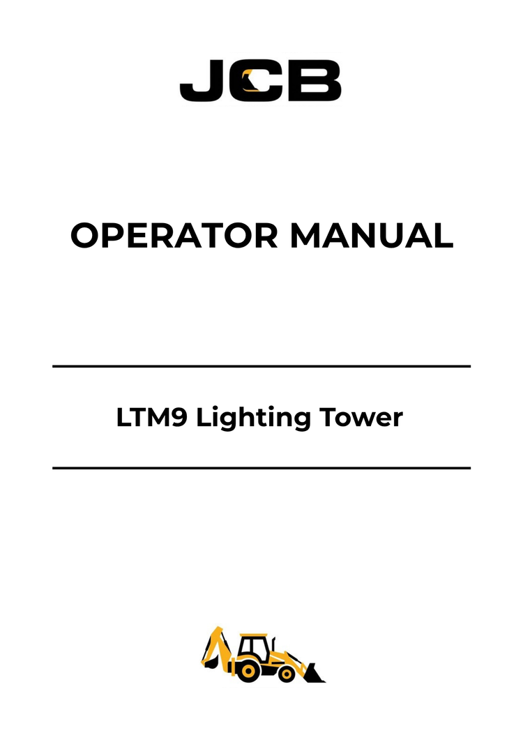 JCB LTM9 Lighting Tower Operator Manual 9821-1950 PDF Download
