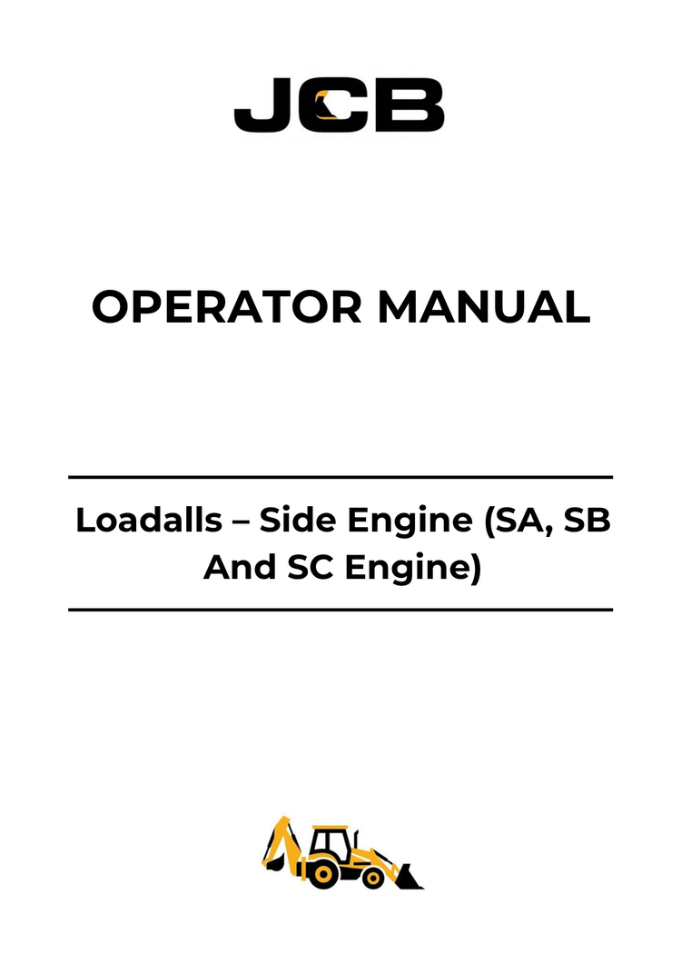 JCB Loadalls Side Engine SA SB SC Operator Manual 9811-3100 PDF Download
