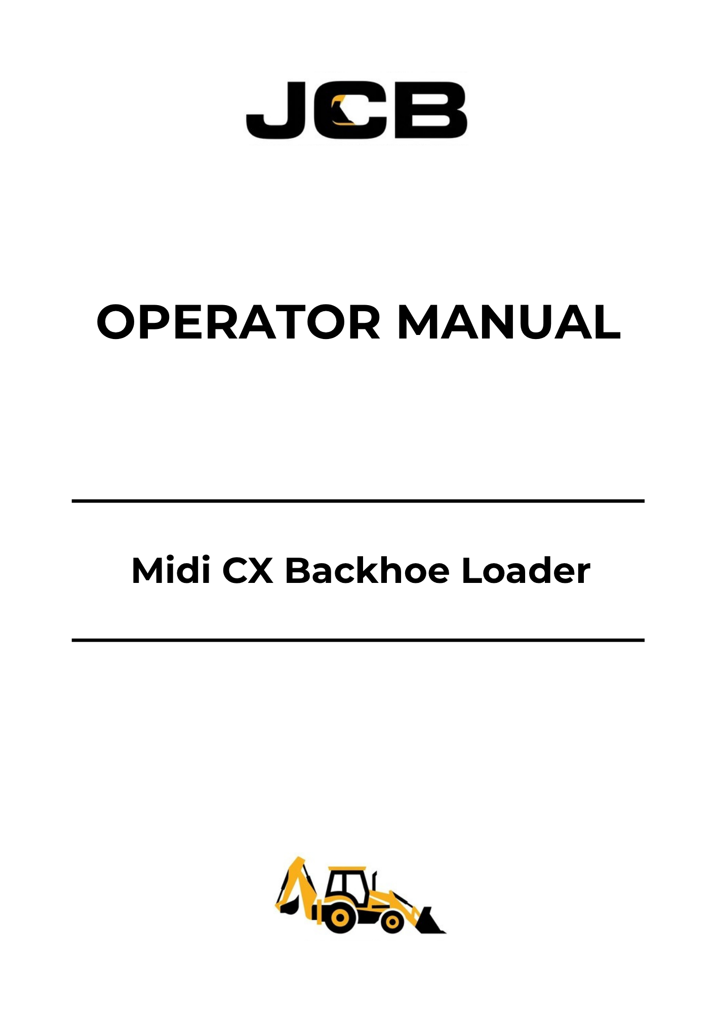 JCB Midi CX Backhoe Loader Operator Manual 9811-1090 PDF Download Guide