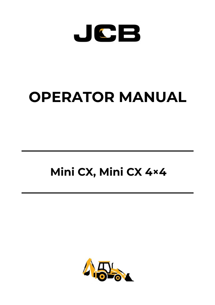 JCB Mini CX & Mini CX 4×4 Operator Manual PDF Download | Complete Service Guide