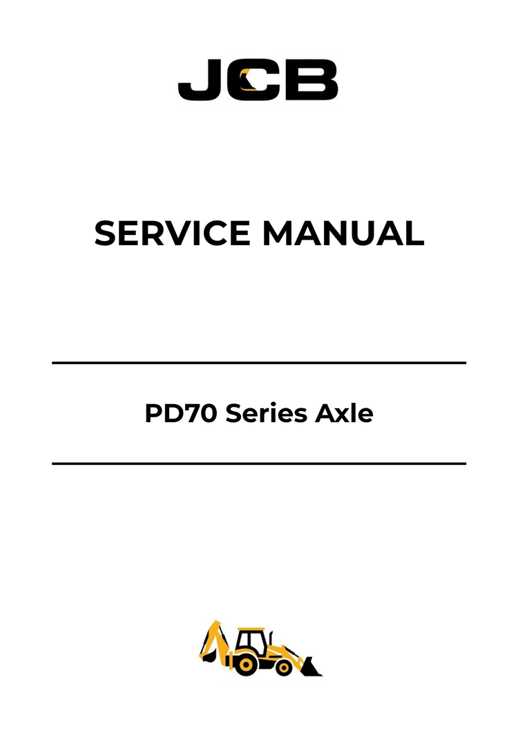JCB PD70 Series Axle Service Manual 9803-9100 PDF Download | Repair & Maintenance Guide
