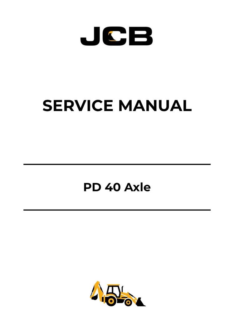 JCB PD 40 Axle Service Manual 9803-9281 PDF Download & Repair Guide