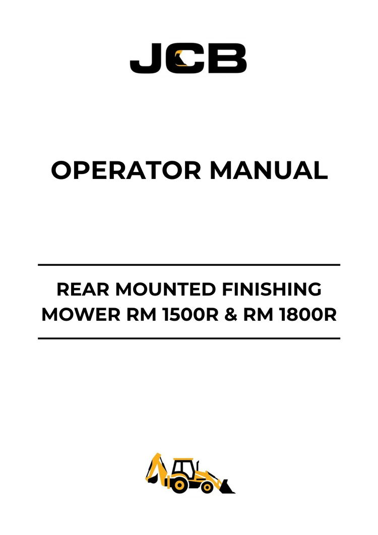 JCB RM 1500R & RM 1800R Finishing Mower Operator Manual 9814/0563 PDF