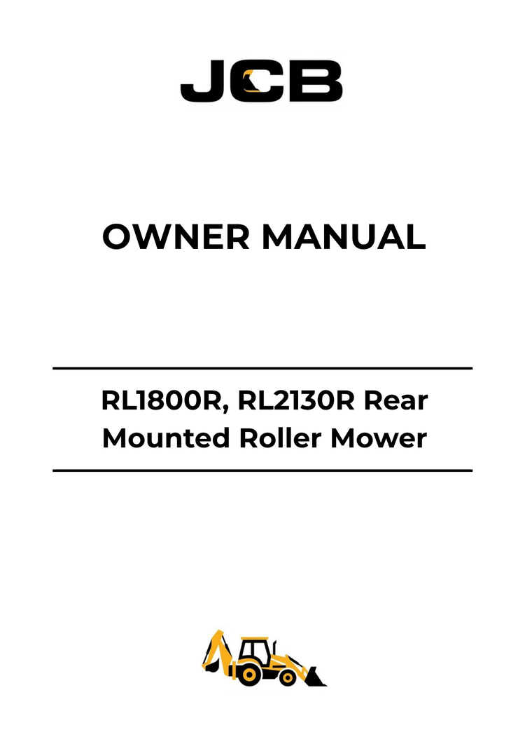 JCB RL1800R & RL2130R Rear Mounted Roller Mower Owner's Manual PDF – Manual No. 9814-0568