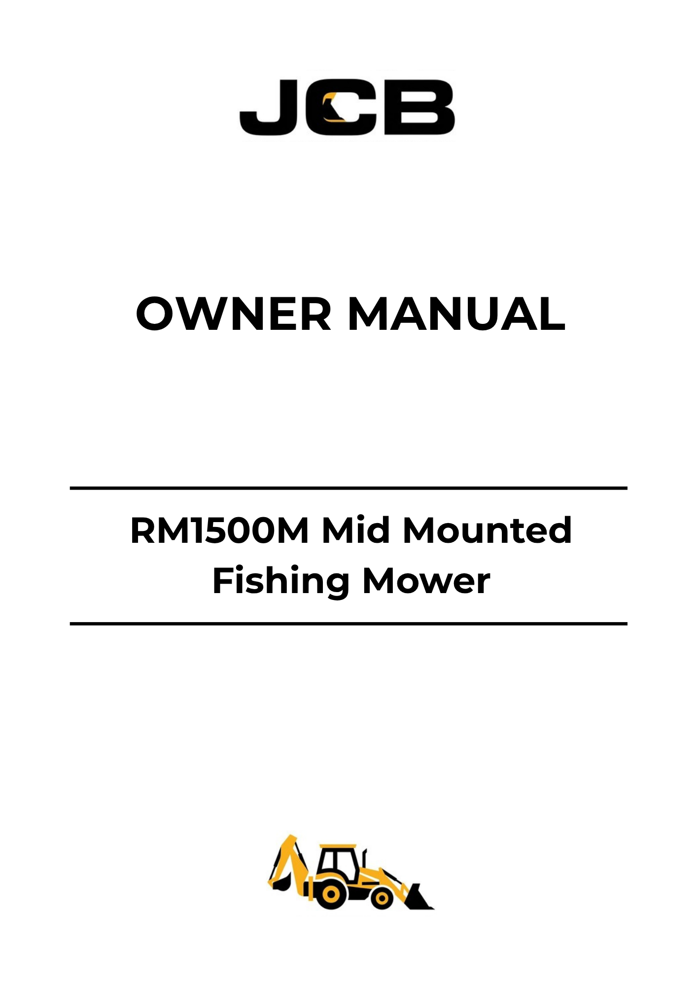 JCB RM1500M Mid Mounted Finishing Mower Owner Manual 9814-0564 PDF Download