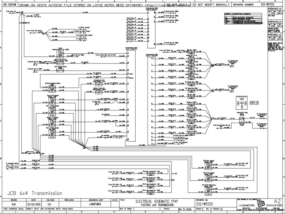 JCB Tractor Fastrac 3200-2 T3 2010-2012 Electrical and Hydraulic Diagram Manual PDF