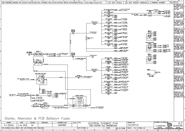 JCB Fastrac 7270 T3 Tractor (2009-2011) Electrical & Hydraulic Diagram Manual PDF