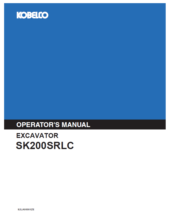 KOBELCO SK200SRLC Excavator Operator Manual – Complete Guide