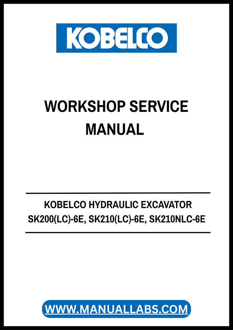 KOBELCO SK200(LC)-6E, SK210(LC)-6E & SK210NLC-6E Hydraulic Excavator Workshop Service Manual S5YN0014E-1 PDF Download