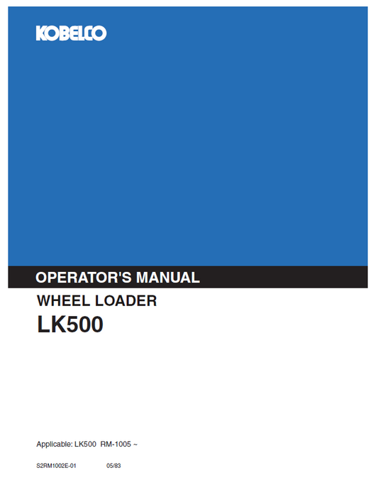 Kobelco Wheel Loader LK500 (II) Operator Manual | PDF Download