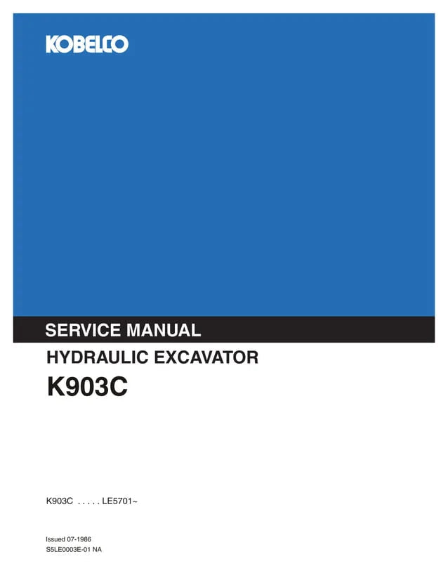 Kobelco K903C Excavator Shop Service Repair PDF