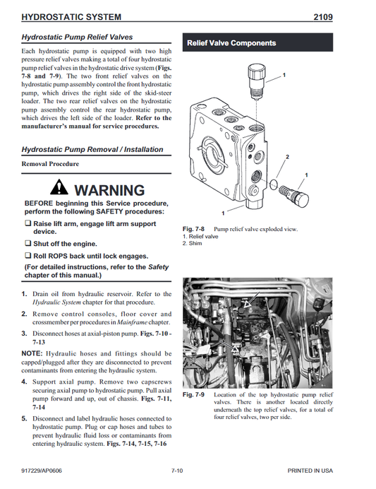 MUSTANG 2109 Skid Steer Loader Service Repair Manual 917229 | PDF Download