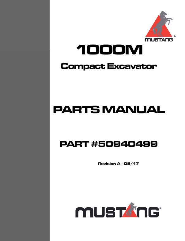MUSTANG 1000M (50940499) Parts Manual PDF Download – Complete Parts Catalog