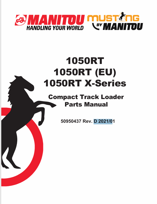 MUSTANG 1050RT (50950437) Parts Manual PDF File Download