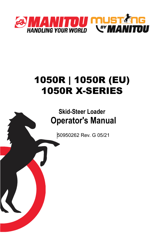 MUSTANG 1050R SKID STEER LOADER (50950262) OPERATOR'S MANUAL - PDF FILE