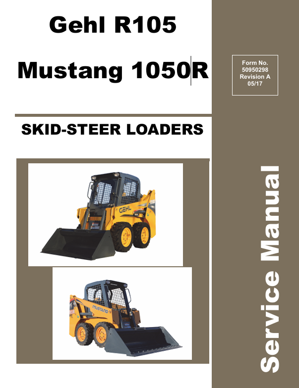 Mustang 1050R Skid Steer Loader (50950298) Service Manual PDF Download