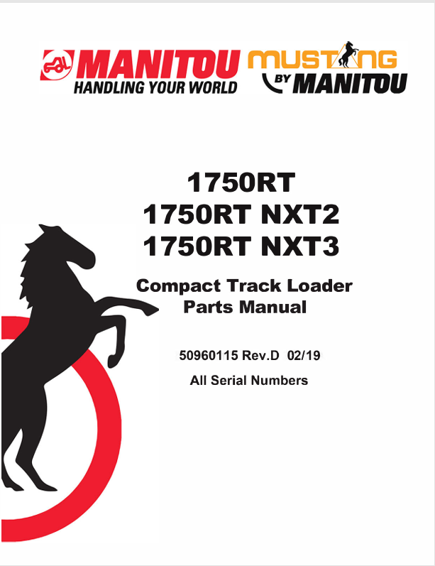 Mustang 1750RT Compact Track Loader (50960115) Parts Manual PDF Download