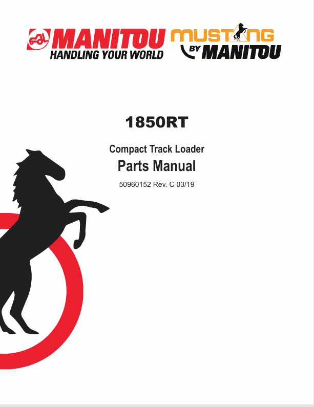 MUSTANG 1850RT Compact Track Loader (50960152) Parts Manual PDF File