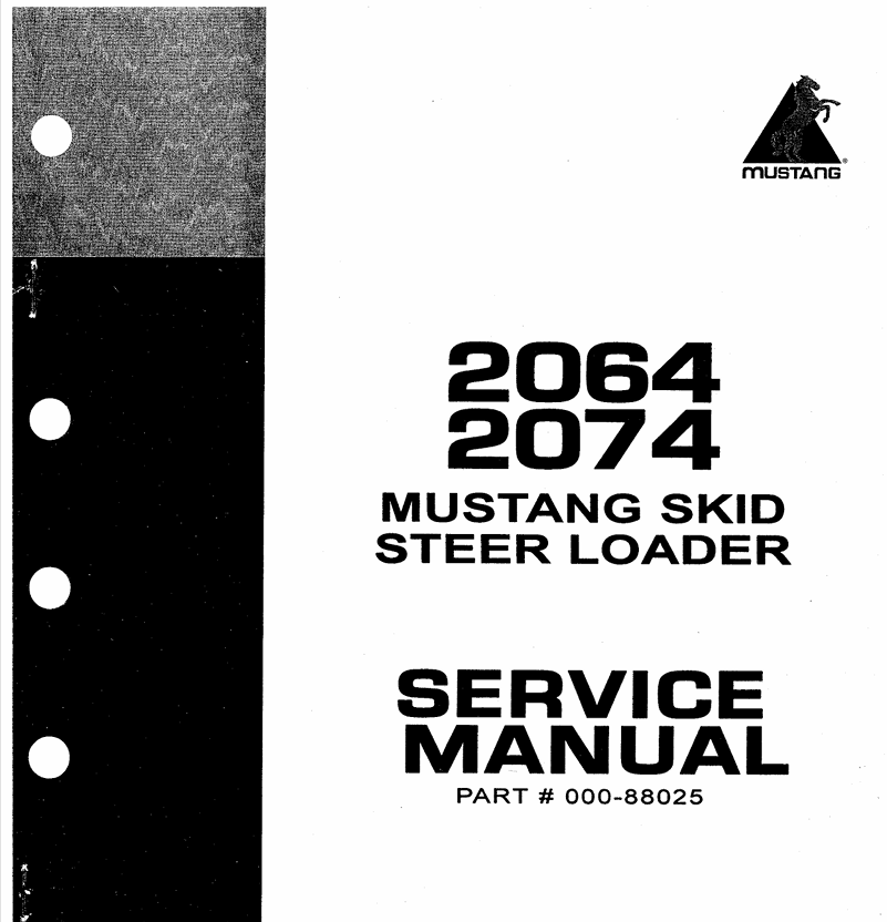 MUSTANG 2064 & 2074 Skid Steer Loader Service Manual (000-88025) PDF Download