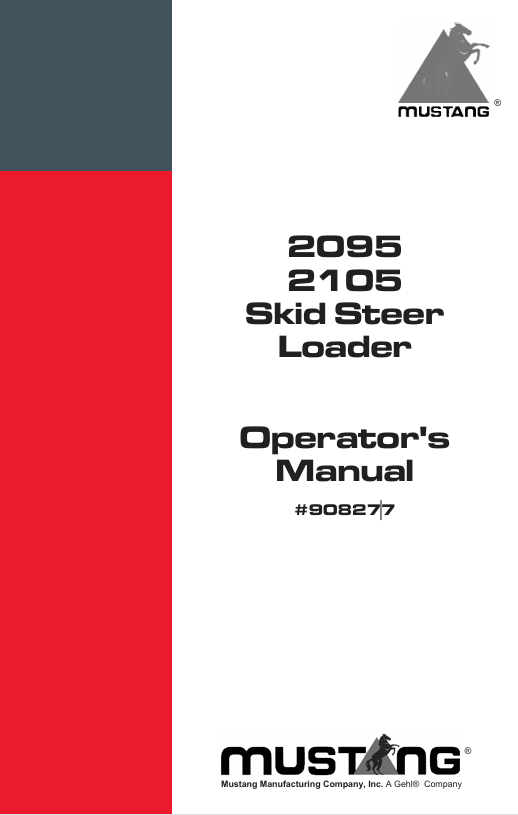 MUSTANG 2095, 2105 (908277) Operator's Manual PDF File
