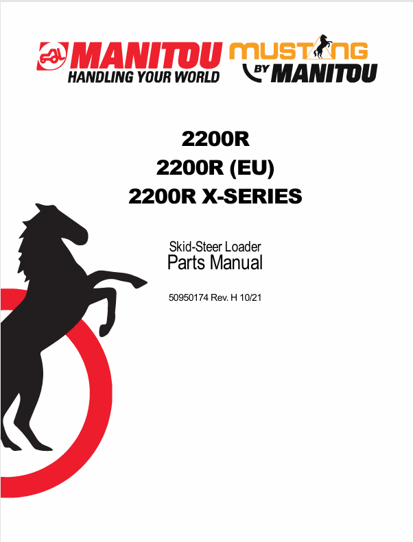MUSTANG 2200R Skid Steer Loader (50950174) Parts Manual PDF File