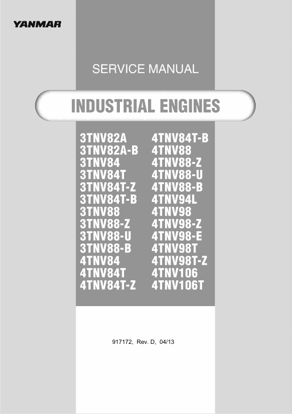 MUSTANG 3TNV82A, 3TNV82A-B, 3TNV84 & 3TNV84T (917172) Service Manual PDF – Complete Repair & Workshop Guide