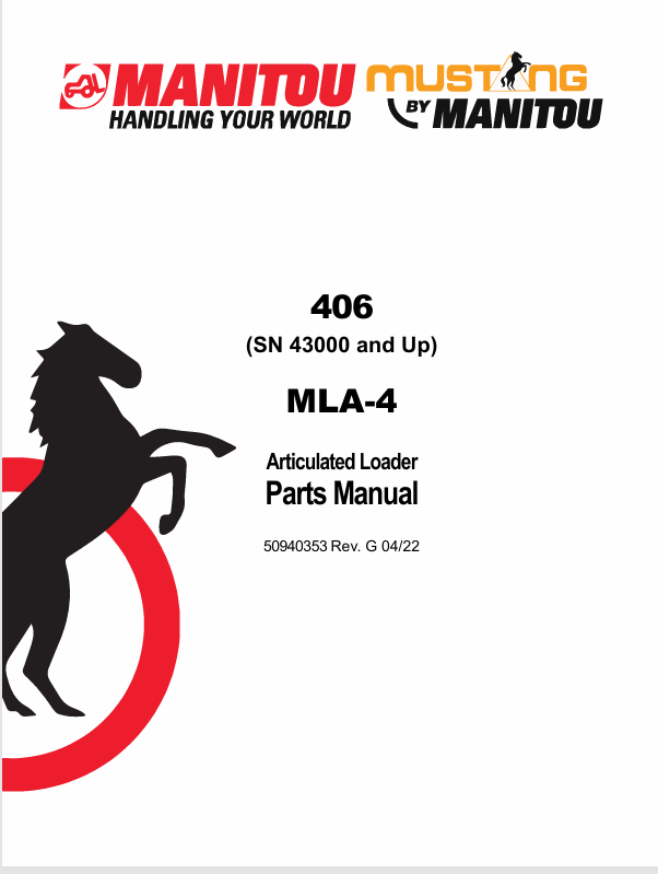 MUSTANG 406 ARTICULATED LOADER (50940353) PARTS MANUAL – PDF FILE