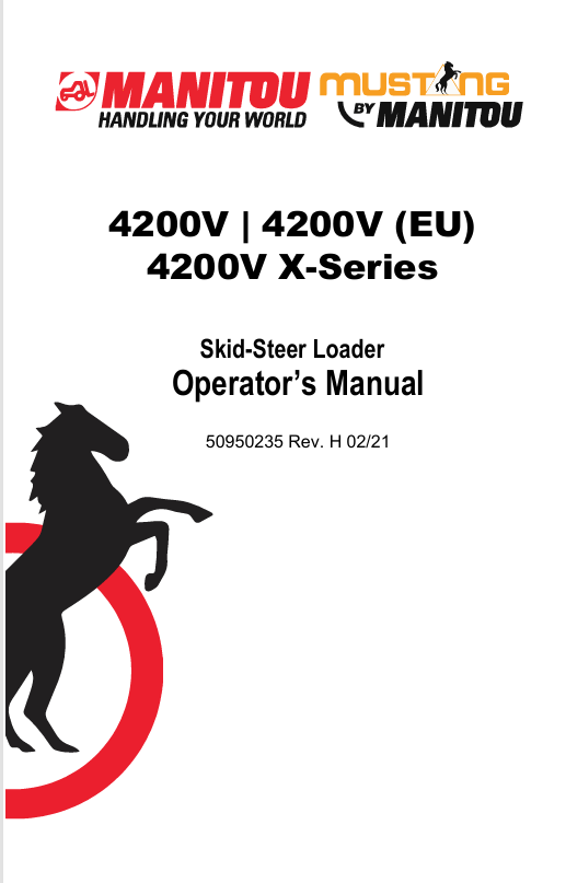 MUSTANG 4200V SKID STEER LOADER (50950235) OPERATOR'S MANUAL – PDF FILE