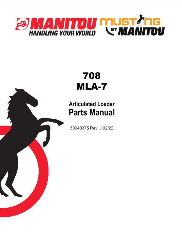 MUSTANG 708 ARTICULATED LOADER (50940375) PARTS MANUAL - PDF FILE