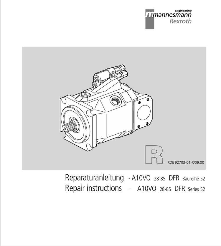 MUSTANG A10VO (915171) Repair Manual PDF | Hydraulic Pump Service Guide