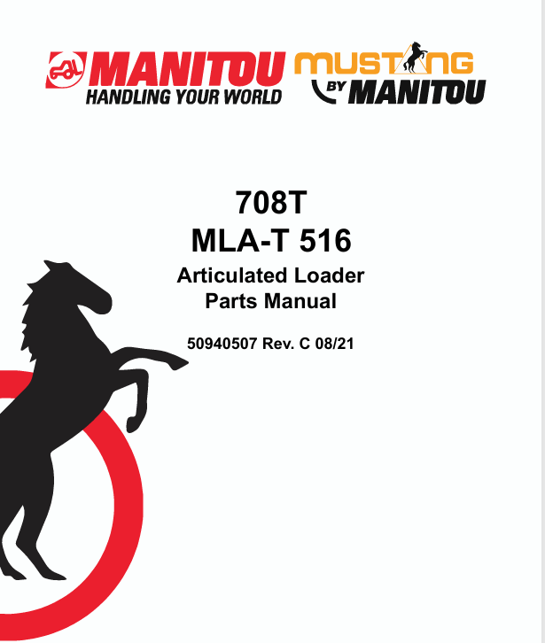 MUSTANG 708T & MLA-T 516 Articulated Loader (50940507) Parts Manual PDF Download
