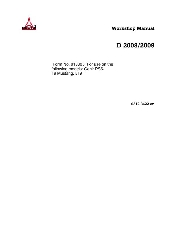 MUSTANG D 2008-2009 (913305) Workshop Manual PDF – Repair & Service Guide