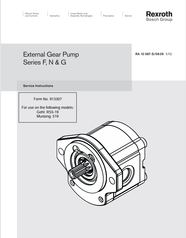 MUSTANG GEHL RS5-19 519 (913307) Service Manual PDF | Repair & Maintenance Guide