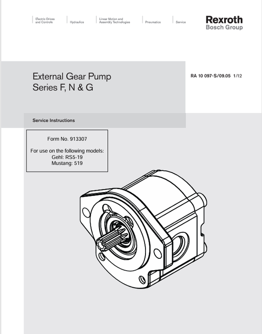 MUSTANG GEHL RS5-19 519 (913307) Service Manual PDF | Repair & Maintenance Guide