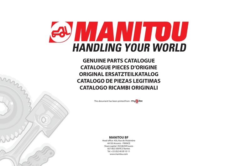 Mustang Handling Your World (50940299) Parts Manual PDF File