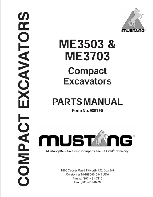 MUSTANG ME3503, ME3703 (909790) Parts Manual PDF File