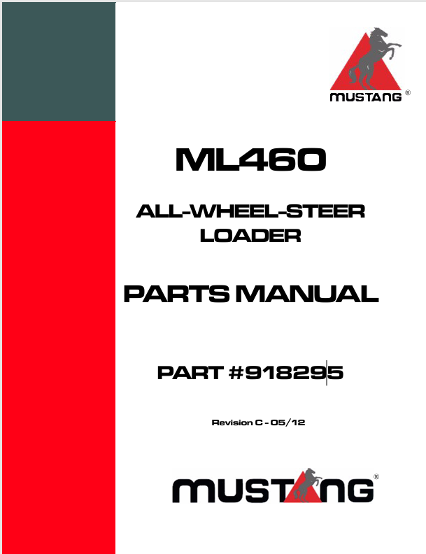 MUSTANG ML460 ALL WHEEL LOADER (918295) PARTS MANUAL PDF FILE