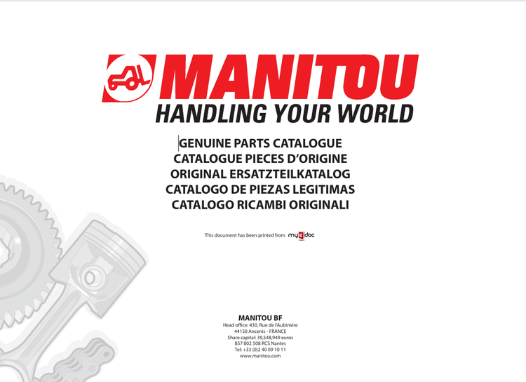 Mustang Monitou Handling Your World (50940095) Parts Manual PDF File