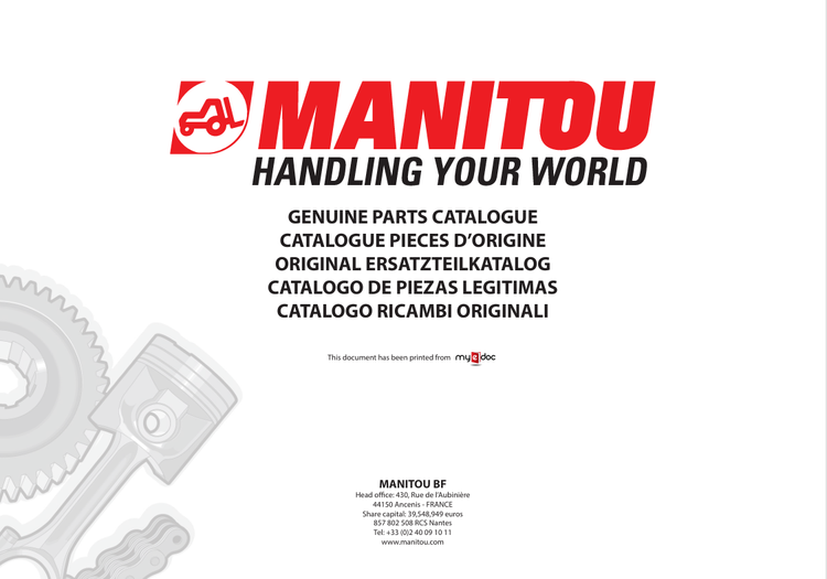 Mustang Monitou Handling Your World (50940242) Parts Manual PDF