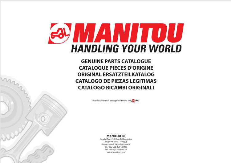 Mustang Montue Handling Your World (50940092) Parts Manual PDF File Download