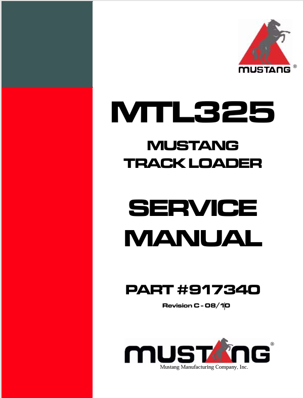 Mustang MTL325 Track Loader (917340) Service Manual PDF Download
