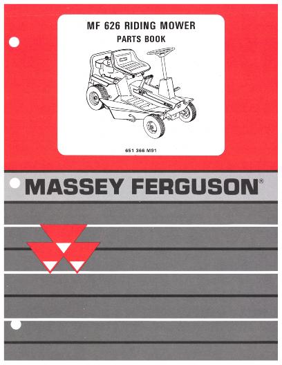 Massey Ferguson 626 Riding Mower Parts Catalog - PDF