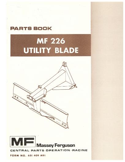 Massey Ferguson 226 Utility Blade Parts Catalog